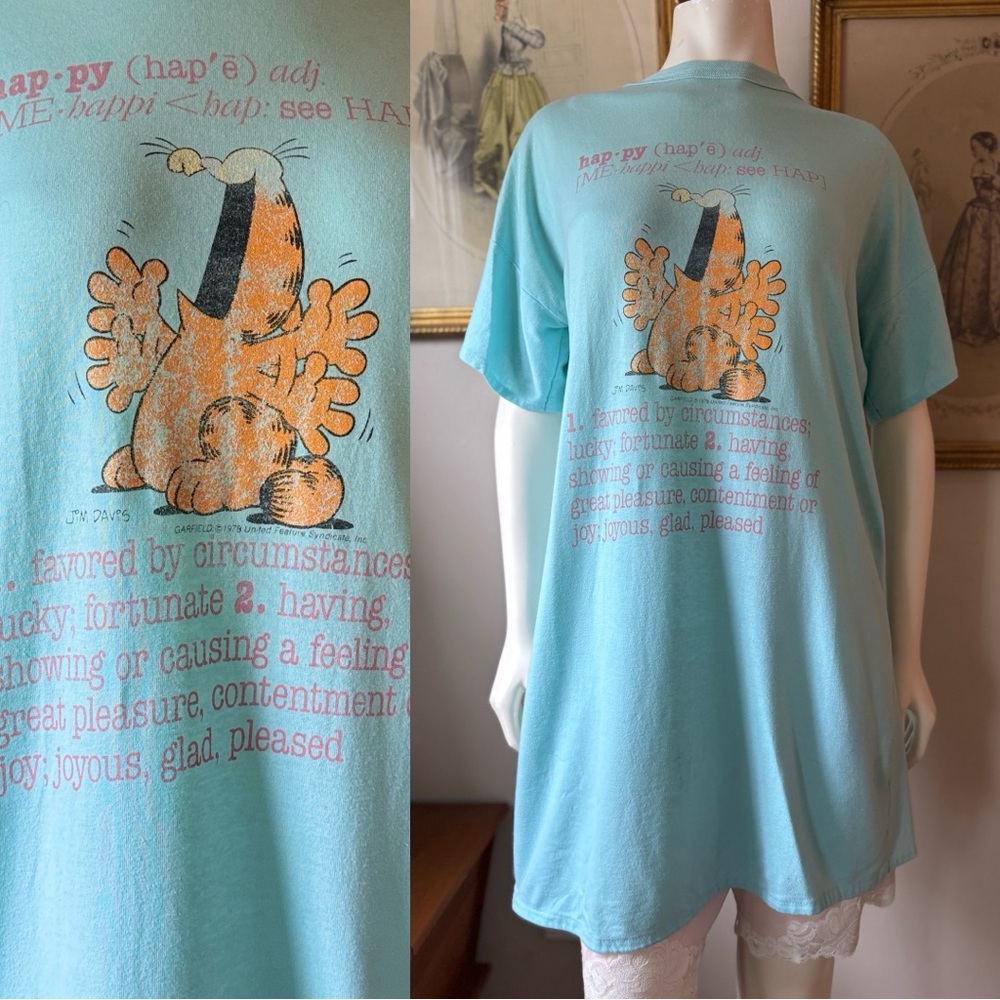 Vintage Garfield Sleep Shirt Flirts